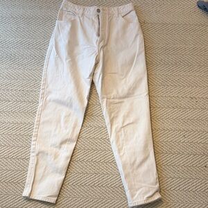 GAP White Ankle-Length Cotton Pants